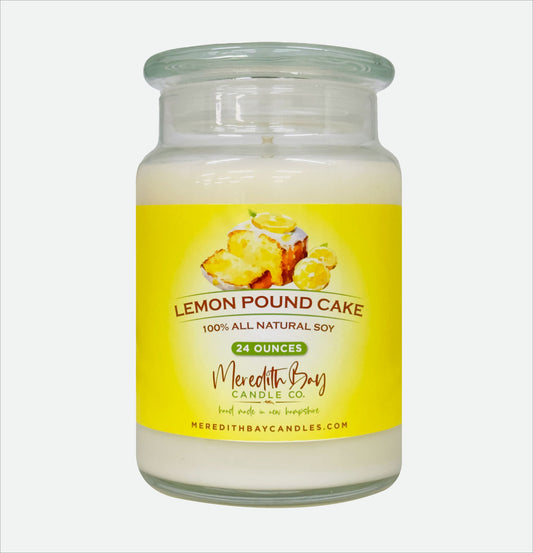 Lemon Pound Cake Soy Candle Meredith Bay Candle Co 24 Oz