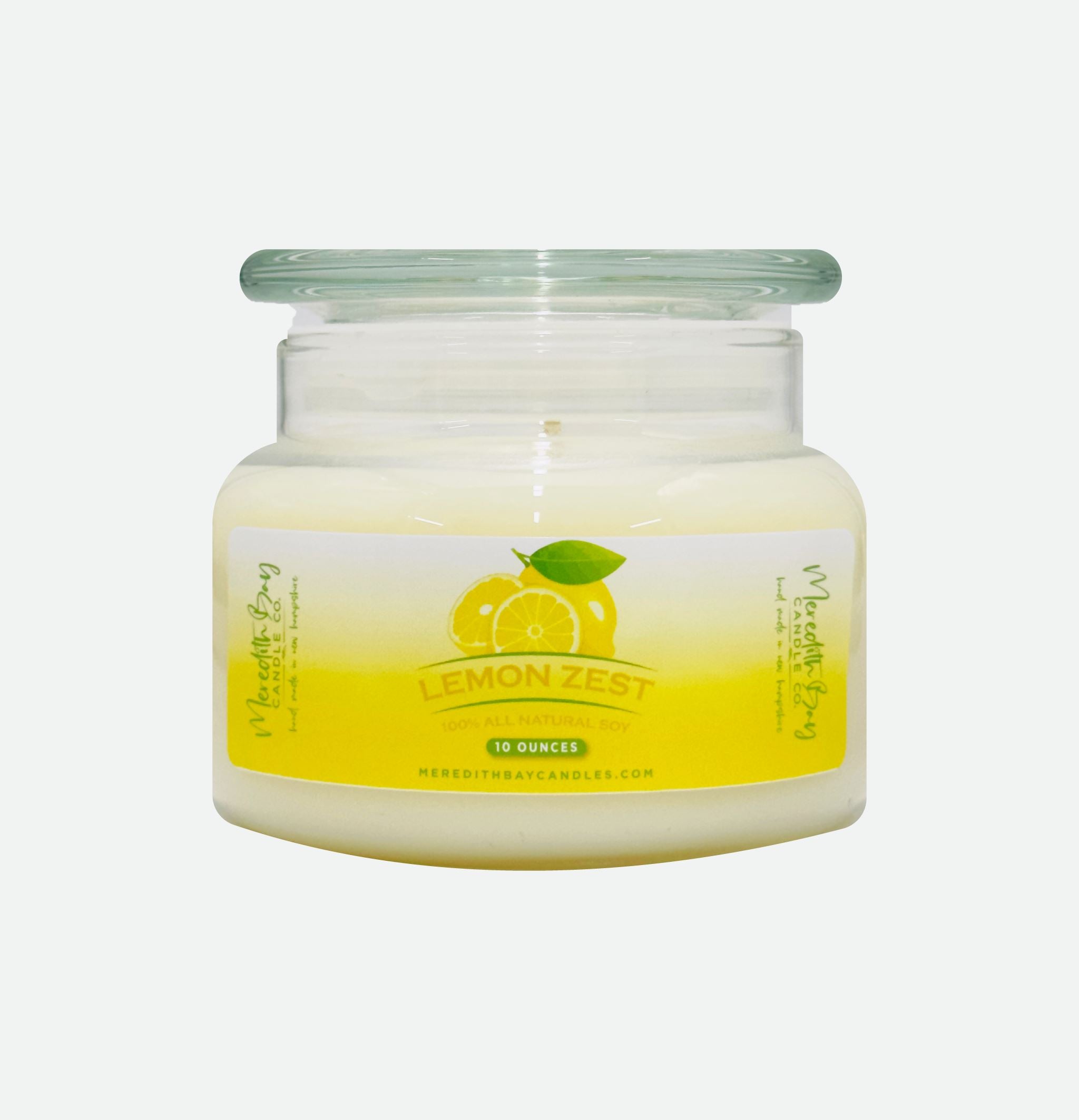 Lemon Zest Soy Candle Meredith Bay Candle Co 10 Oz