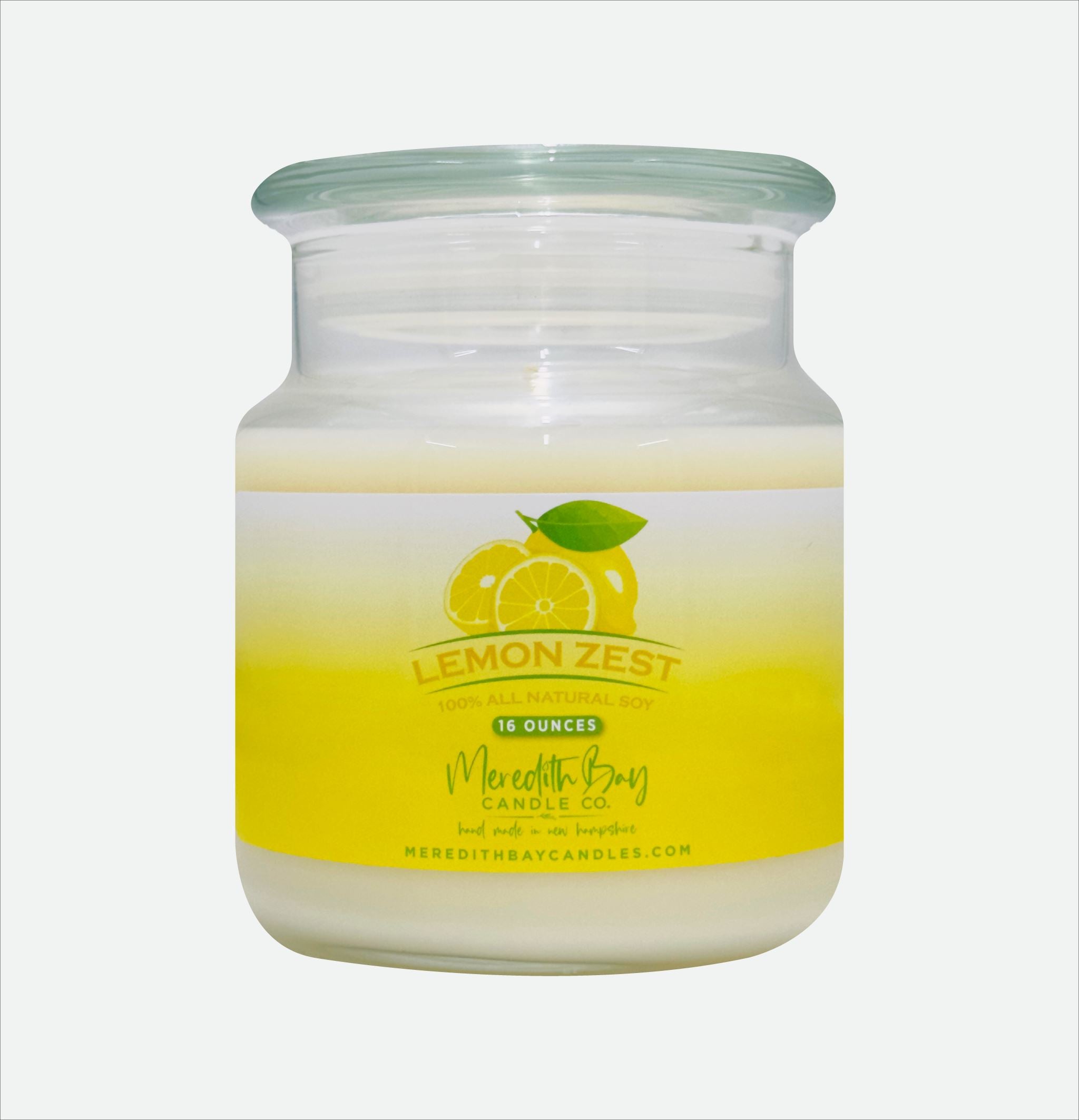 Lemon Zest Soy Candle Meredith Bay Candle Co 16 Oz