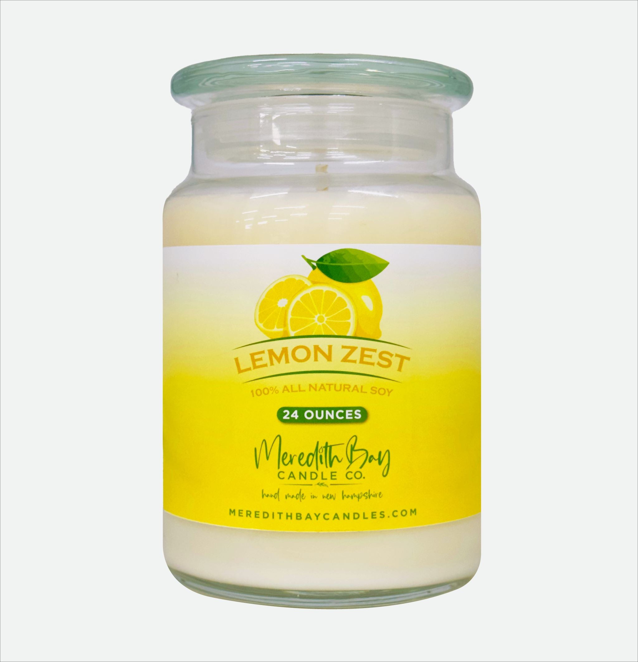 Lemon Zest Soy Candle Meredith Bay Candle Co 24 Oz