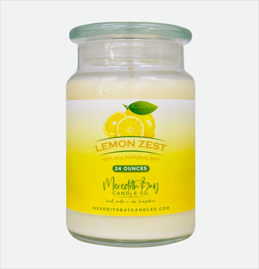 Lemon Zest Soy Candle Meredith Bay Candle Co 24 Oz