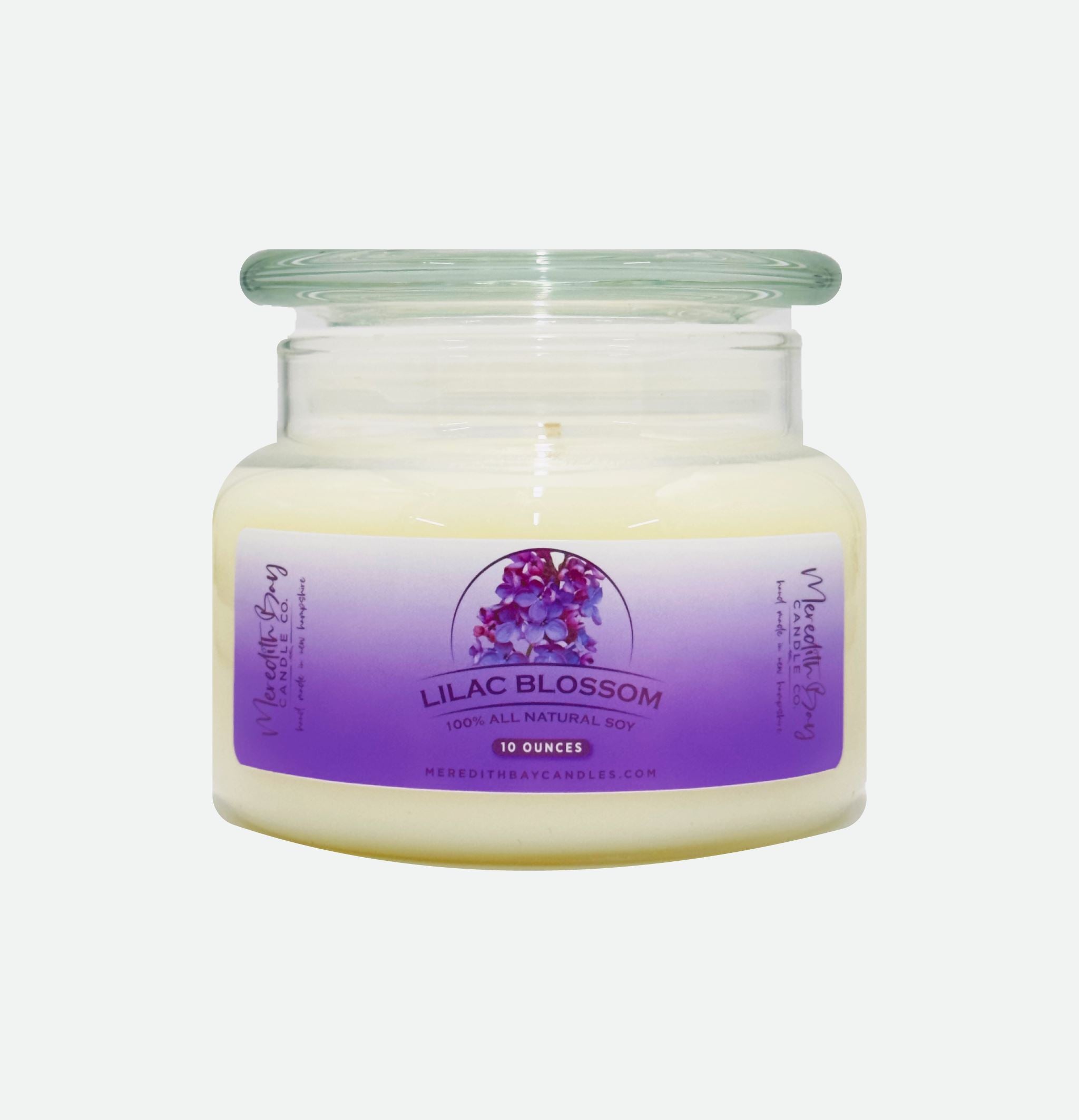 Lilac Blossom Soy Candle Meredith Bay Candle Co 10 Oz