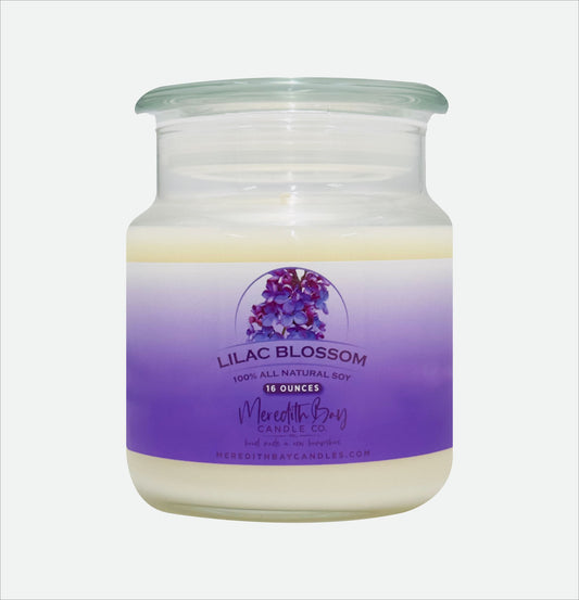 Lilac Blossom Soy Candle Meredith Bay Candle Co 16 Oz
