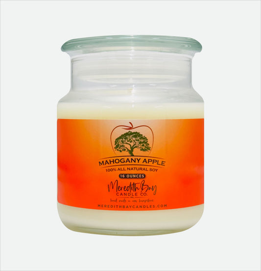 Mahogany Apple Soy Candle Meredith Bay Candle Co 16 Oz
