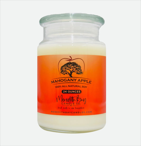 Mahogany Apple Soy Candle Meredith Bay Candle Co 24 Oz