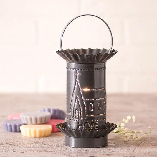 Mini Wax Warmer, Church House, Faith Hope Love in Country Tin Wax Warmer Irvins Tinware