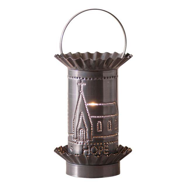 Mini Wax Warmer, Church House, Faith Hope Love in Country Tin Wax Warmer Irvins Tinware