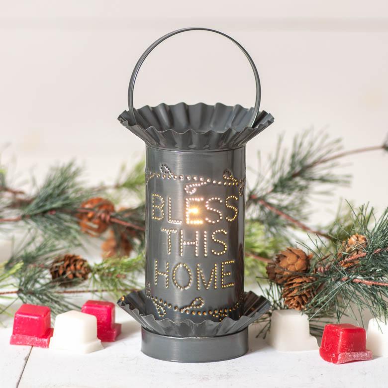 Mini Wax Warmer with Bless in Country Tin Wax Warmer Irvins Tinware