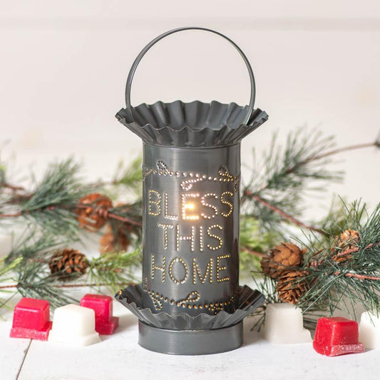 Mini Wax Warmer with Bless in Country Tin Wax Warmer Irvins Tinware