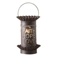 Load image into Gallery viewer, Mini Wax Warmer with Faith Hope Love in Kettle Black Wax Warmer Irvins Tinware 
