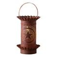 Load image into Gallery viewer, Mini Wax Warmer with Regular Star in Rustic Punched Tin Wax Warmer Irvins Tinware