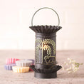Load image into Gallery viewer, Mini Wax Warmer with Willow and Sheep in Kettle Black Punched Tin Wax Warmer Irvins Tinware 
