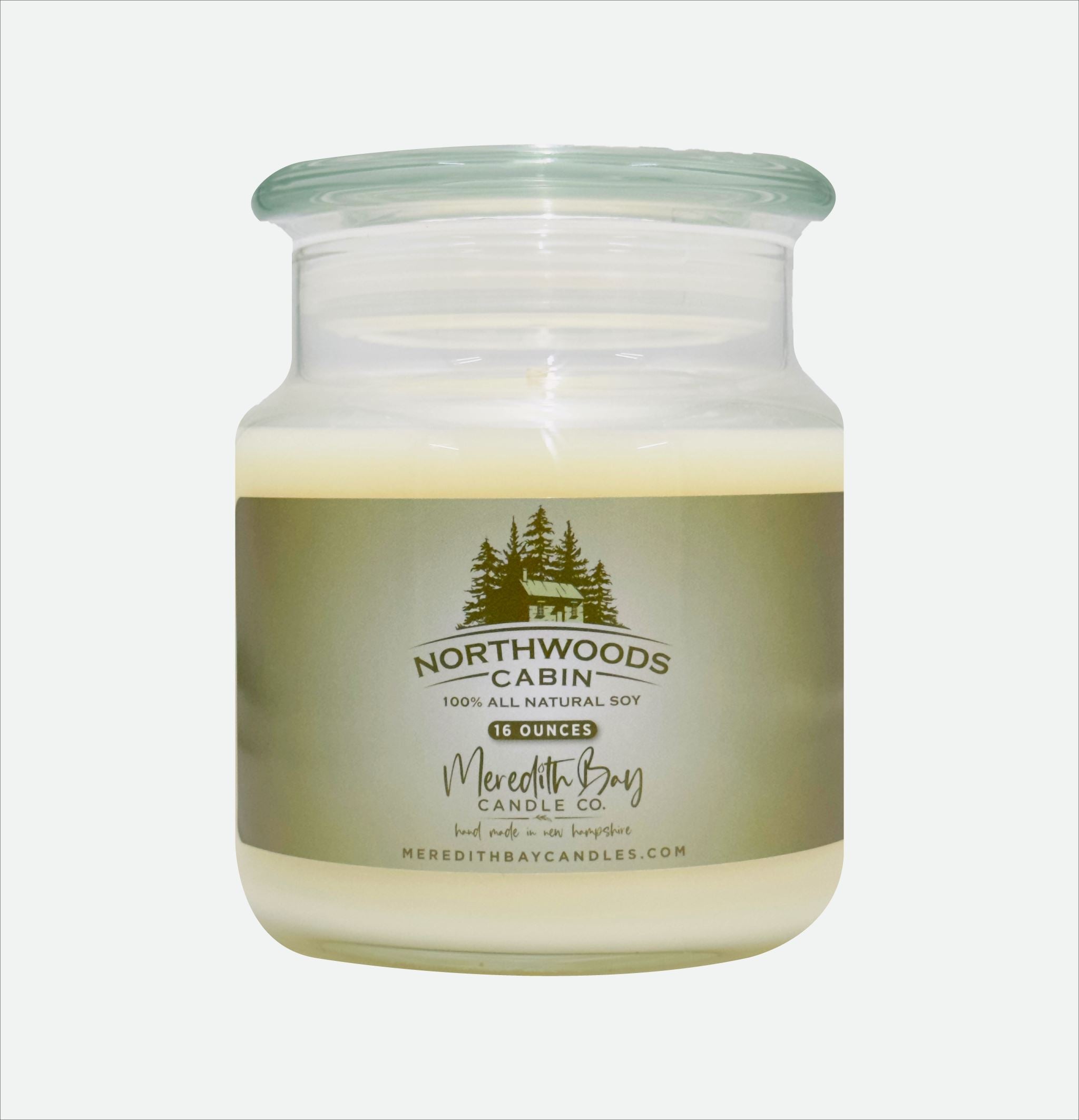 Northwoods Cabin Soy Candle Meredith Bay Candle Co 16 Oz