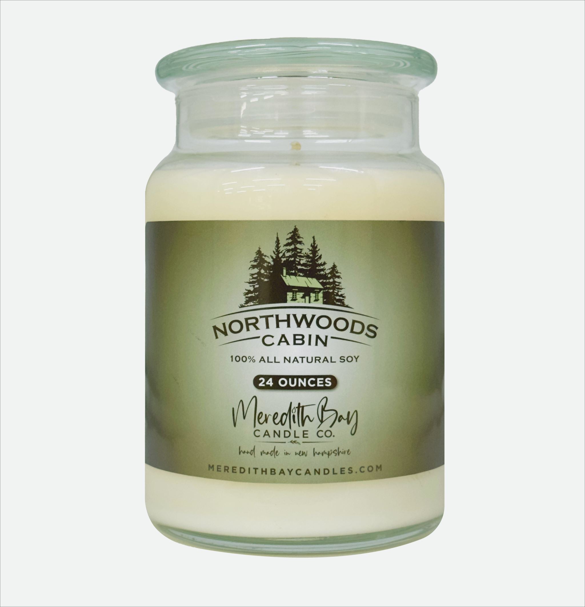 Northwoods Cabin Soy Candle Meredith Bay Candle Co 24 Oz