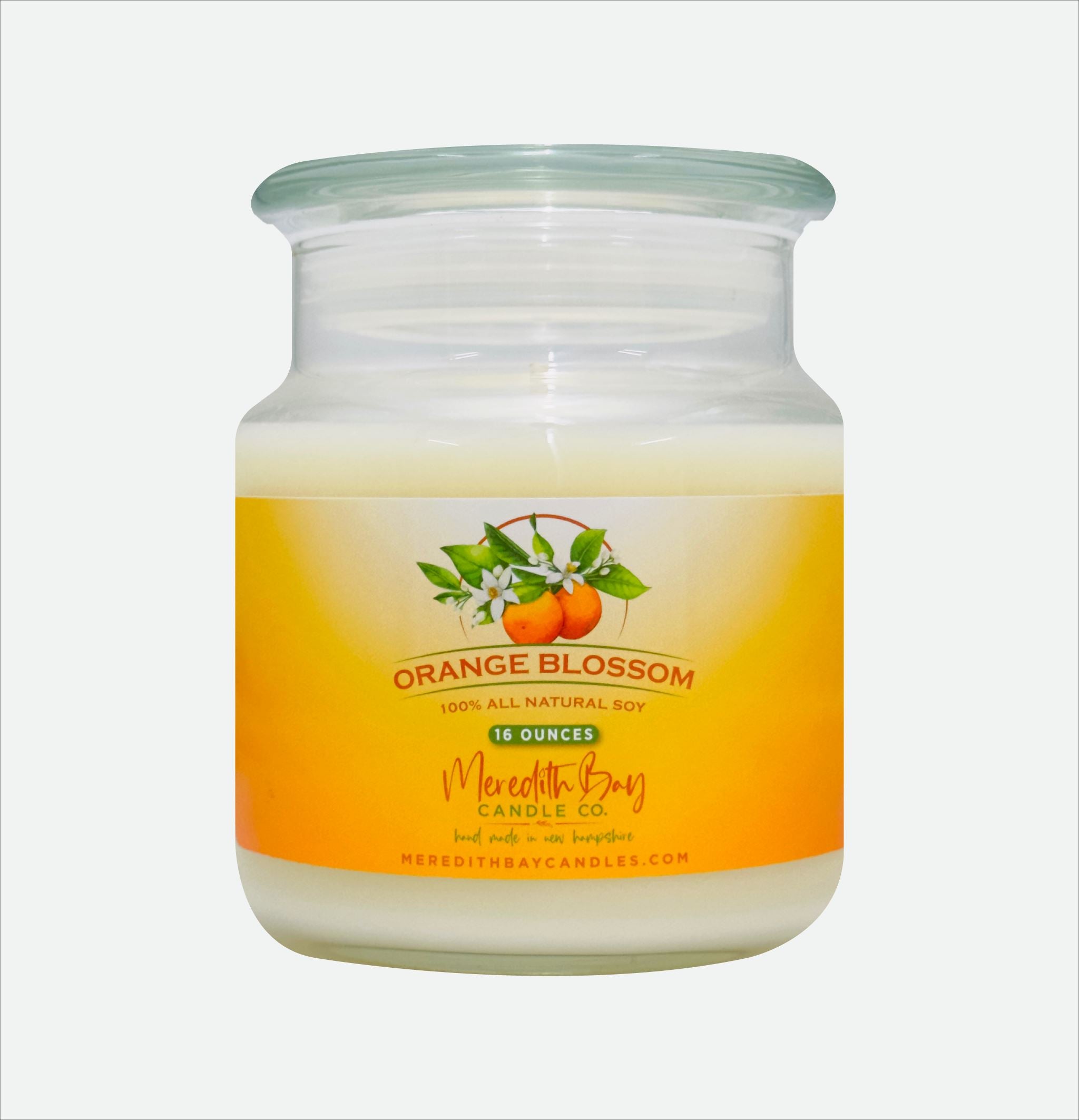 Orange Blossom Soy Candle Meredith Bay Candle Co 16 Oz