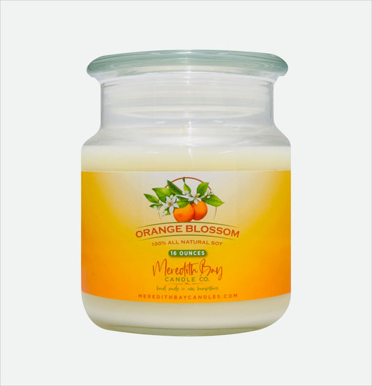 Orange Blossom Soy Candle Meredith Bay Candle Co 16 Oz