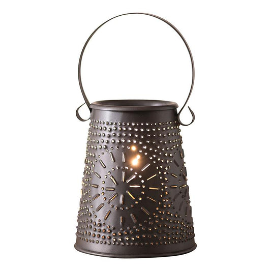 Original Wax Warmer in Smokey Black Punched Tin Wax Warmer Irvins Tinware