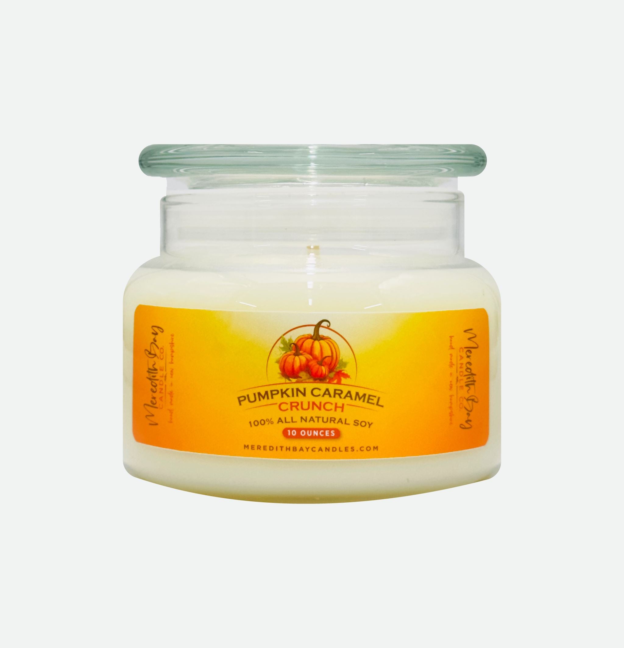 Pumpkin Caramel Crunch Soy Candle Meredith Bay Candle Co 10 Oz