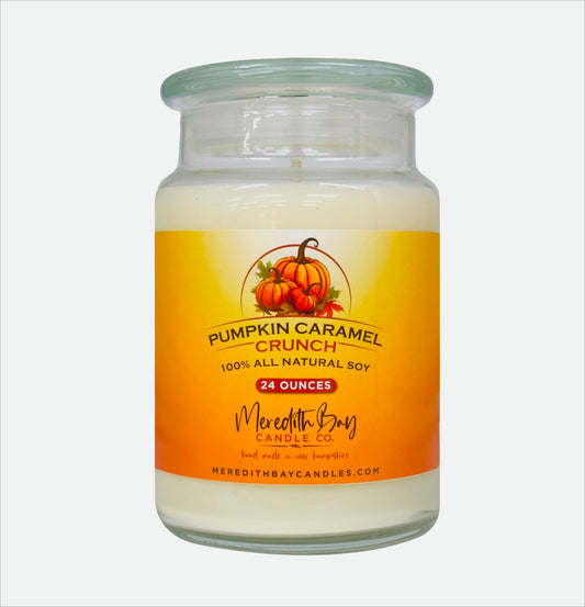 Pumpkin Caramel Crunch Soy Candle Meredith Bay Candle Co 24 Oz