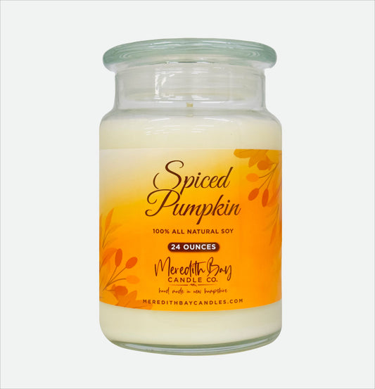 Spiced Pumpkin Soy Candle Meredith Bay Candle Co 24 Oz