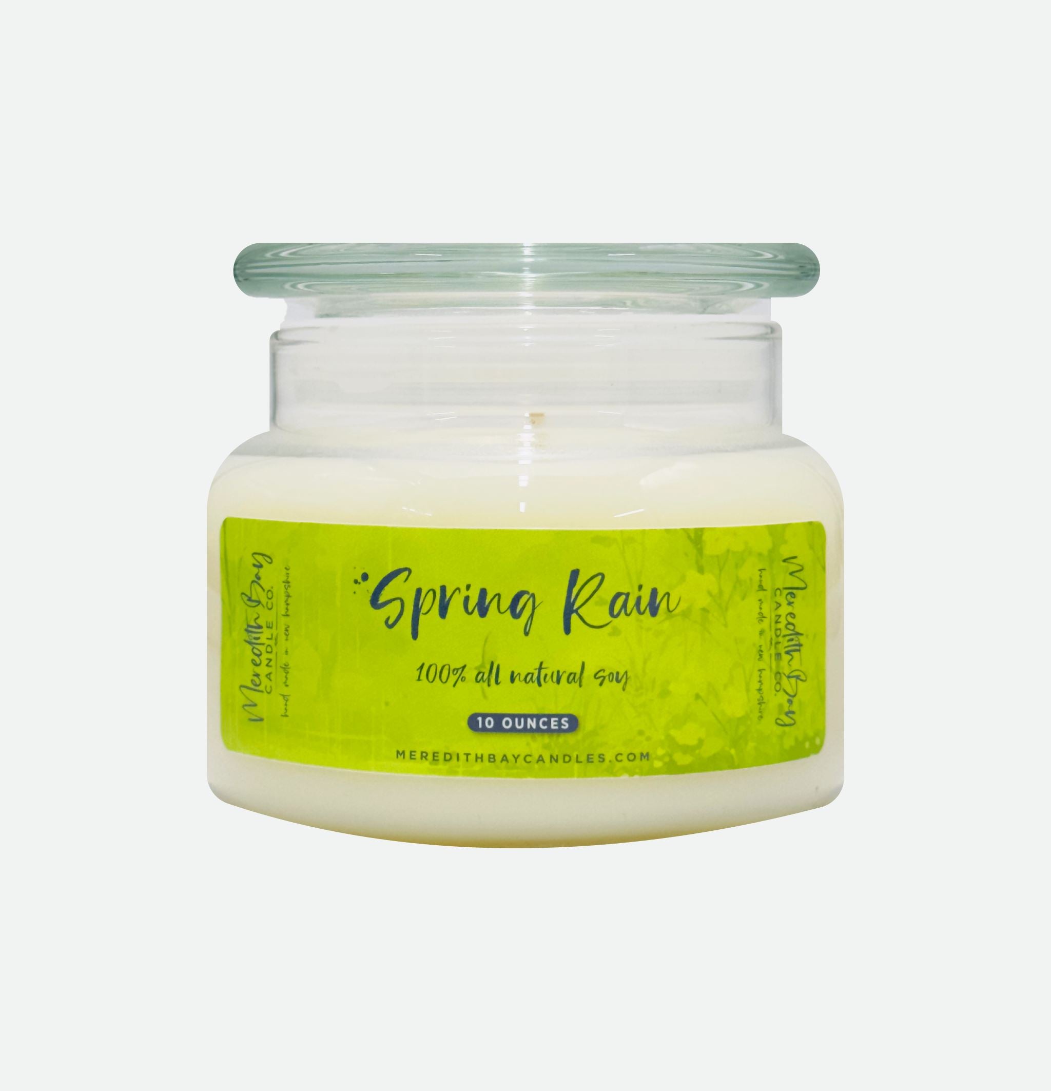 Spring Rain Soy Candle Meredith Bay Candle Co 10 Oz