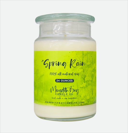 Spring Rain Soy Candle Meredith Bay Candle Co 24 Oz
