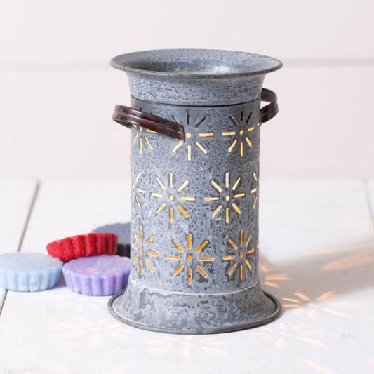 Starburst Wax Melter in Weathered Zinc Wax Warmer Irvins Tinware