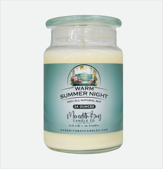 Warm Summer Night Soy Candle Meredith Bay Candle Co 24 Oz