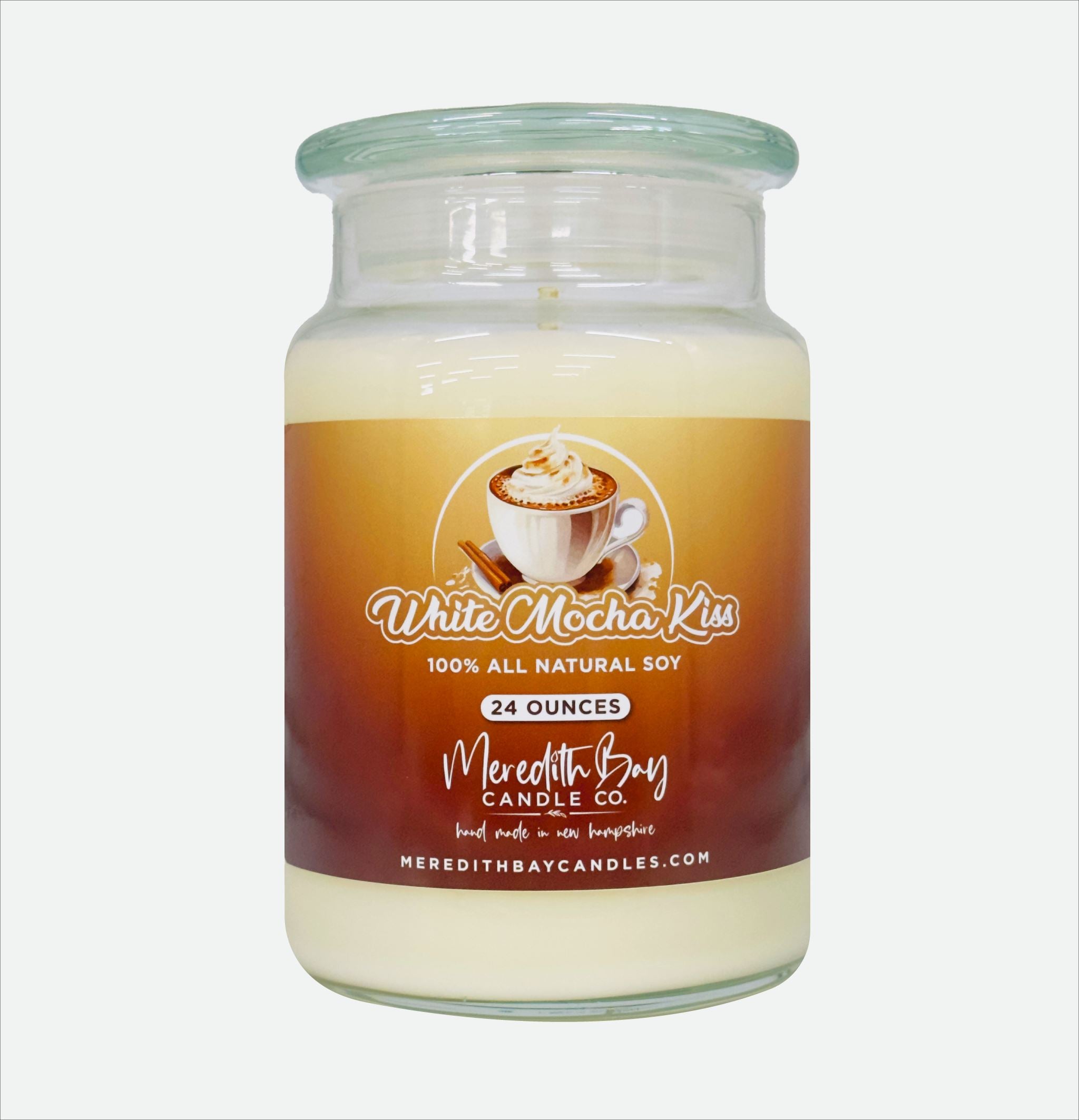 White Mocha Kiss Soy Candle Meredith Bay Candle Co 24 Oz