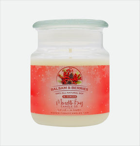 Balsam & Berries Soy Candle Meredith Bay Candle Co 16 Oz 