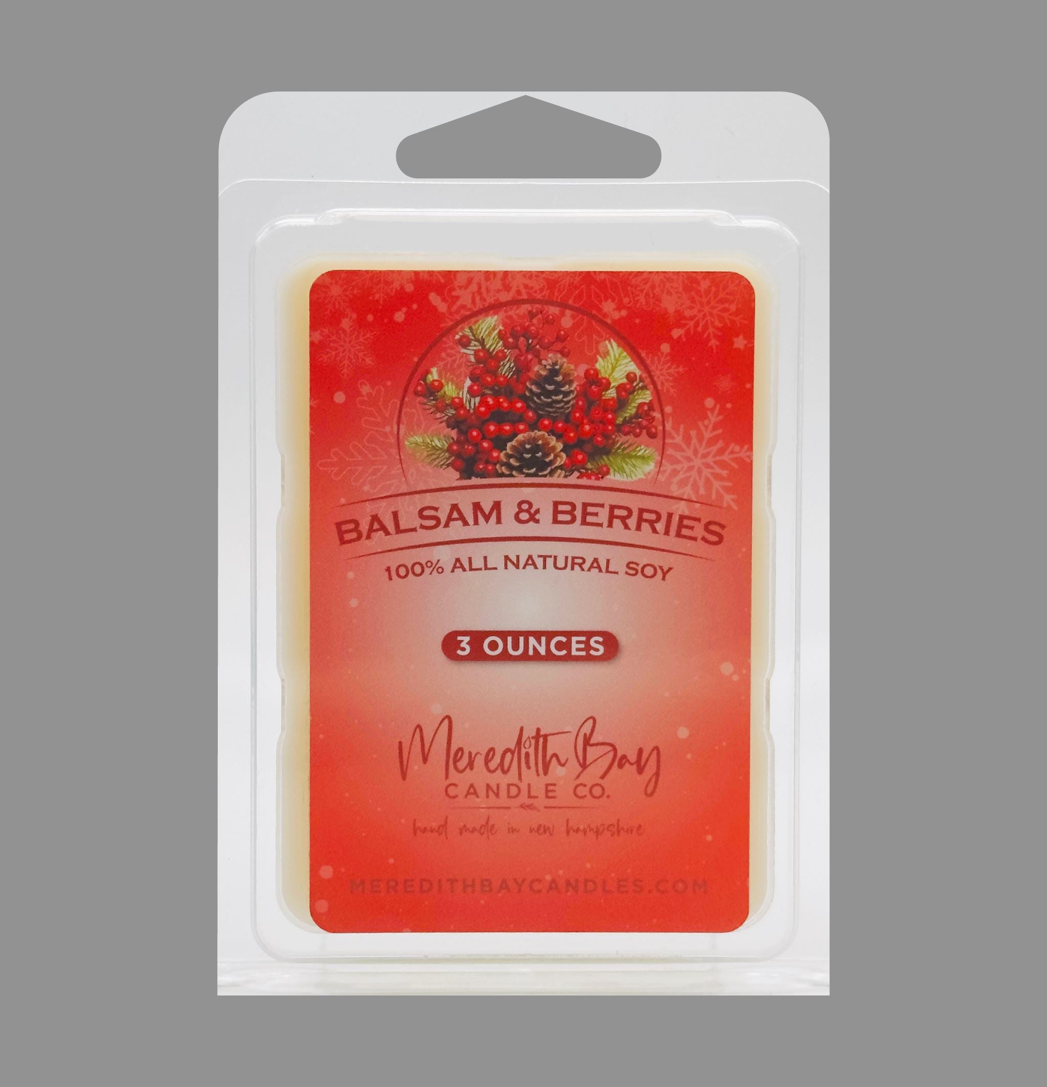 Balsam & Berries Wax Melt Meredith Bay Candle Co 