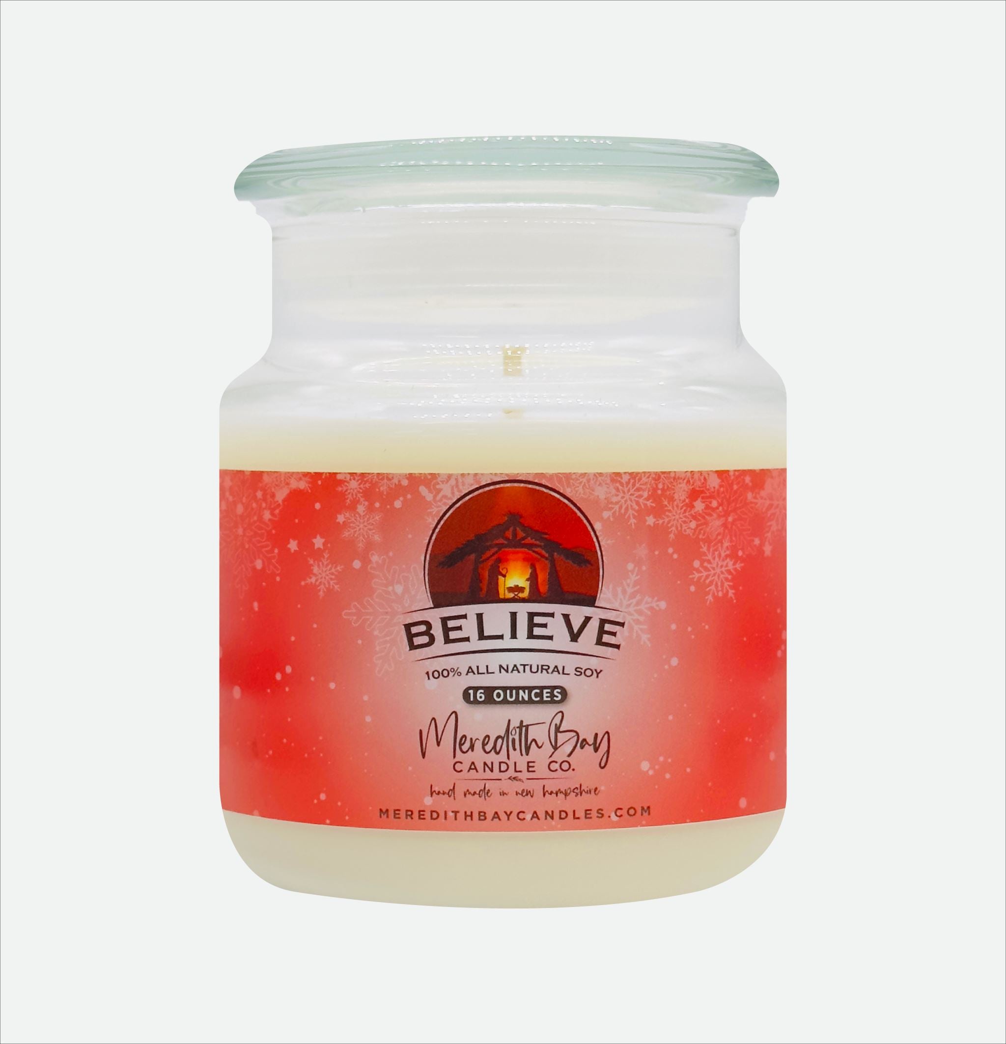 Believe Soy Candle Meredith Bay Candle Co 16 Oz 