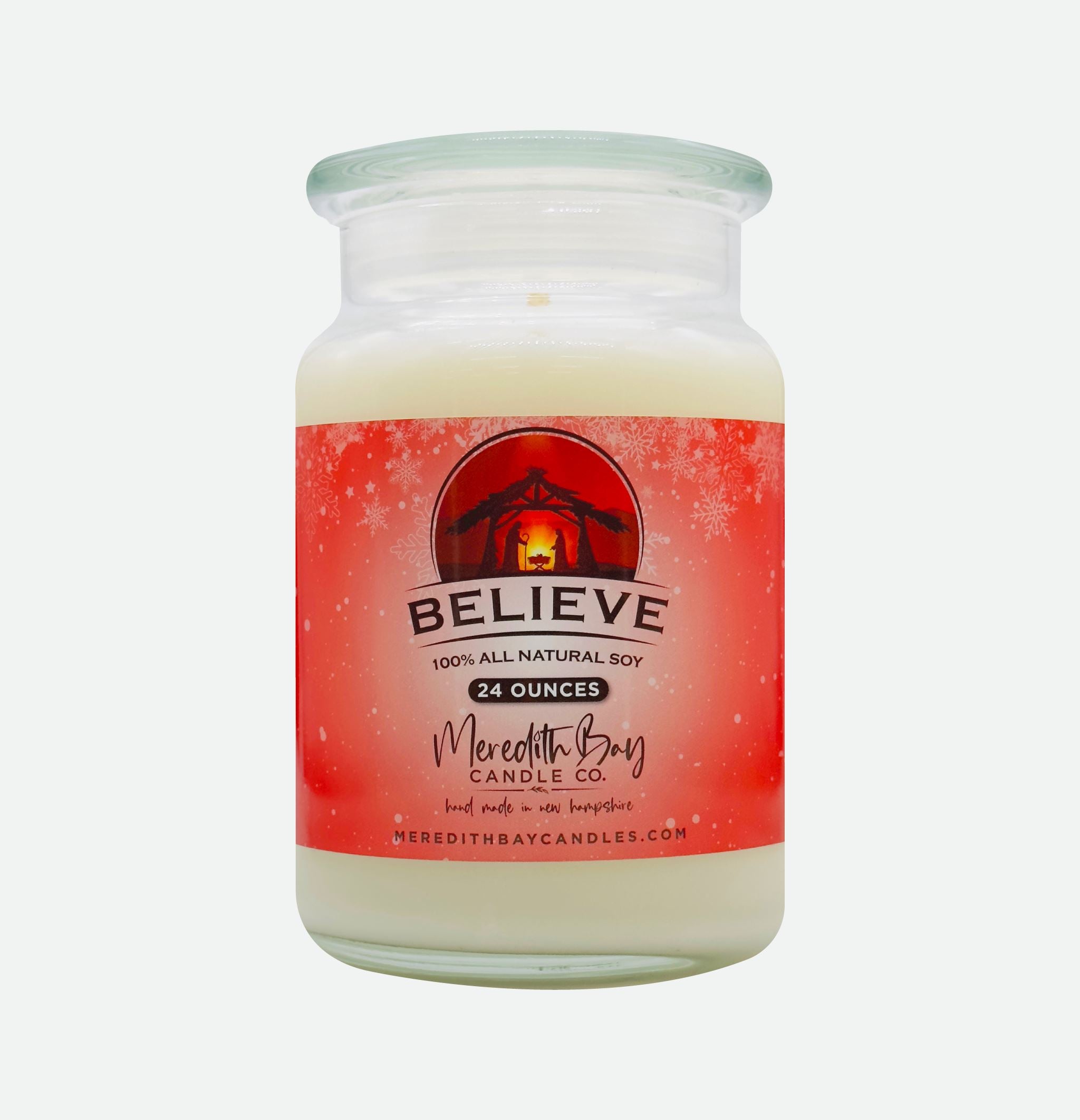 Believe Soy Candle Meredith Bay Candle Co 24 Oz 