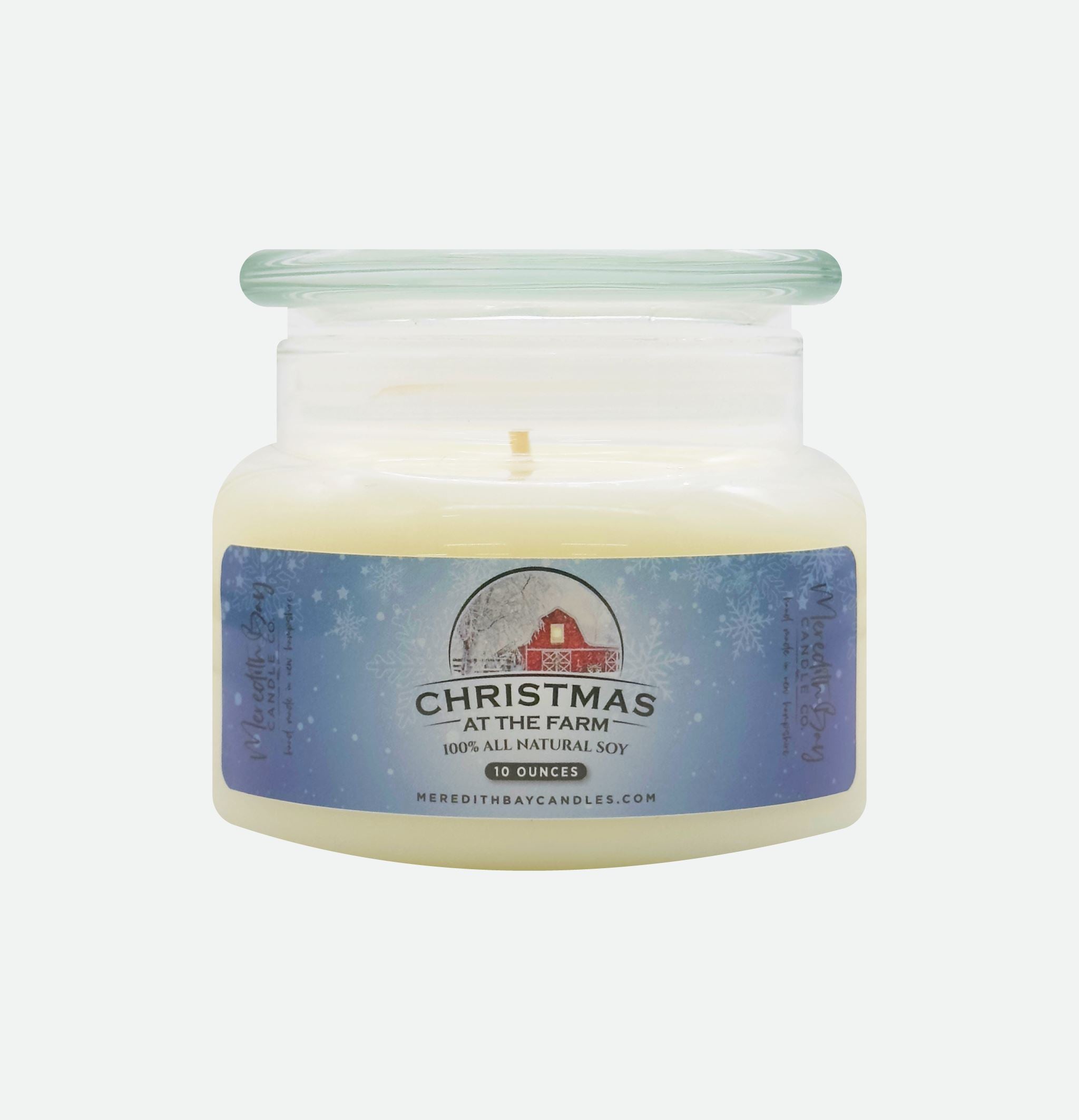 Christmas At The Farm Soy Candle Meredith Bay Candle Co 10 Oz 