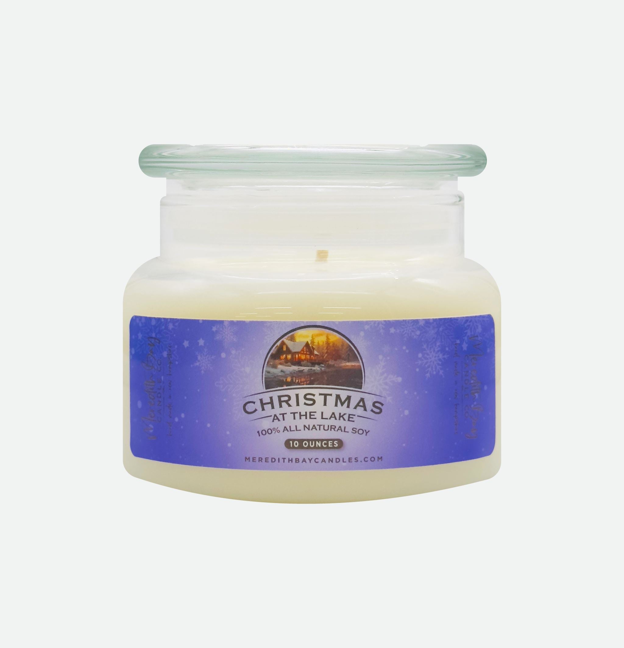 Christmas At The Lake Soy Candle Meredith Bay Candle Co 10 Oz 