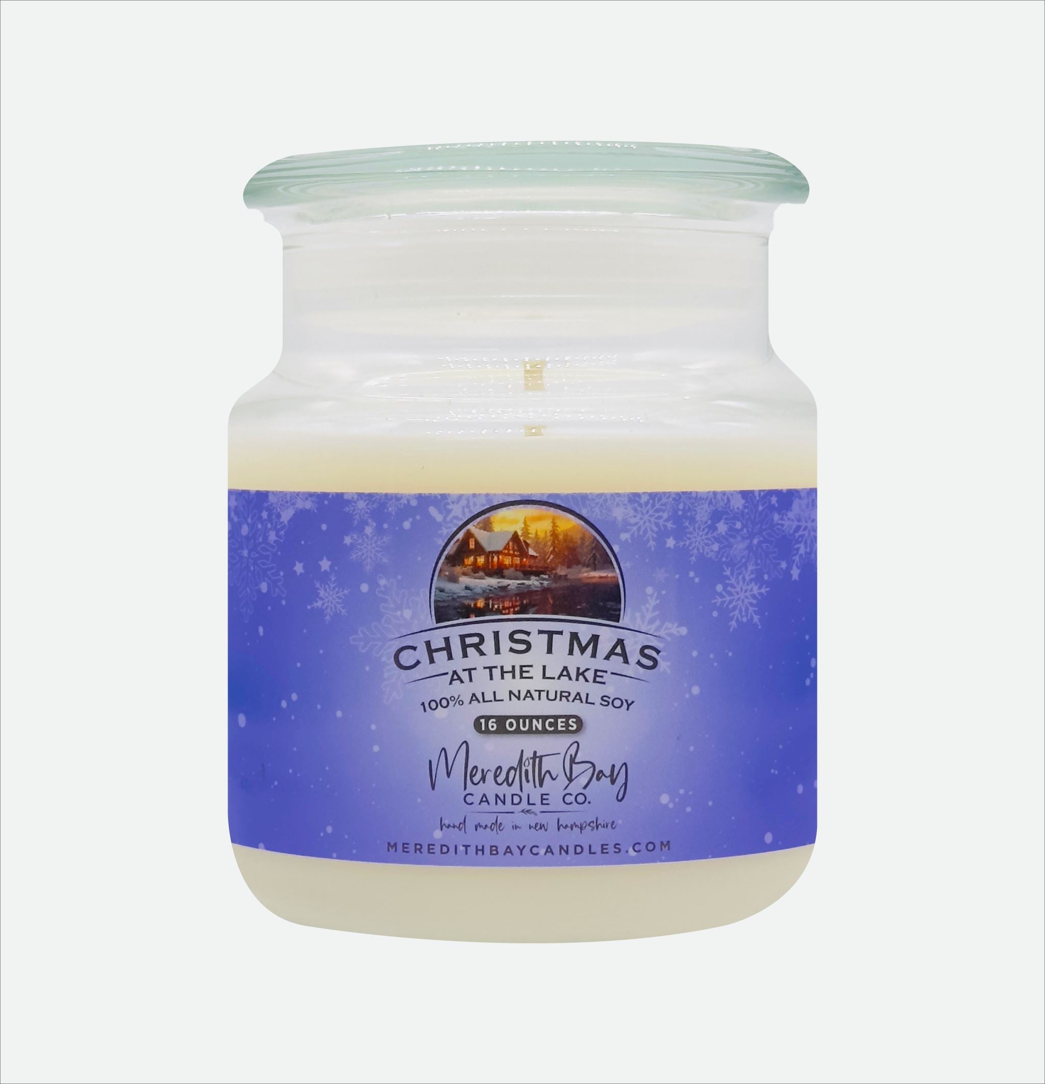 Christmas At The Lake Soy Candle Meredith Bay Candle Co 16 Oz 