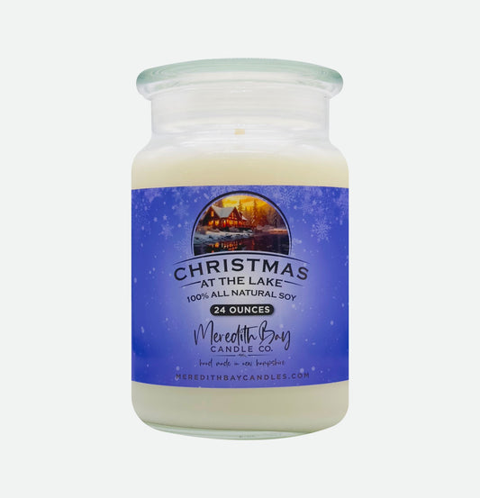 Christmas At The Lake Soy Candle Meredith Bay Candle Co 24 Oz 