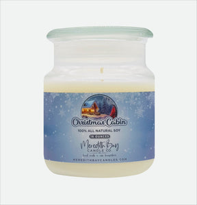 Christmas Cabin Soy Candle Meredith Bay Candle Co 16 Oz 