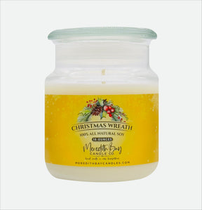 Christmas Wreath Soy Candle Meredith Bay Candle Co 16 Oz 