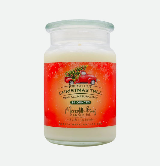 Fresh Cut Christmas Tree Soy Candle Meredith Bay Candle Co 24 Oz 