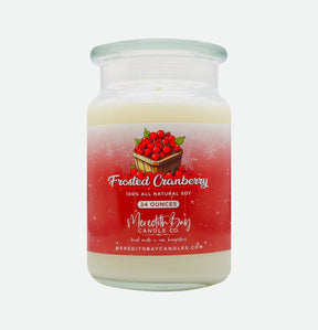 Frosted Cranberry Soy Candle Meredith Bay Candle Co 24 Oz 