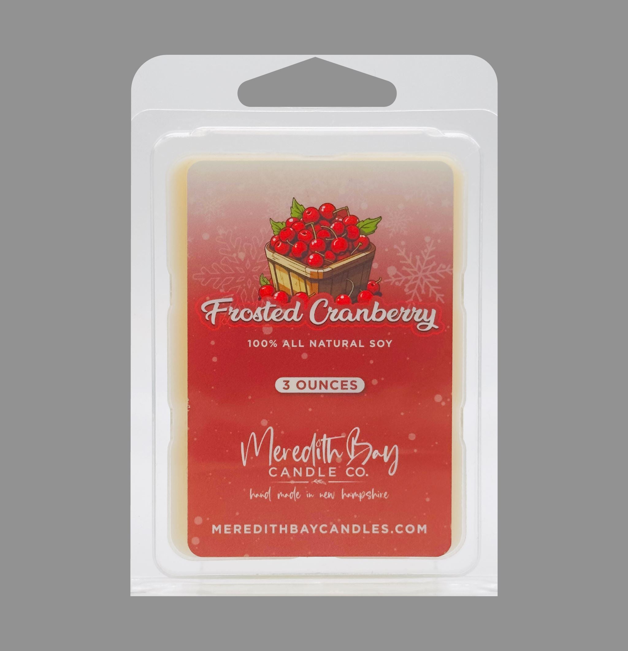 Frosted Cranberry Wax Melt Meredith Bay Candle Co 