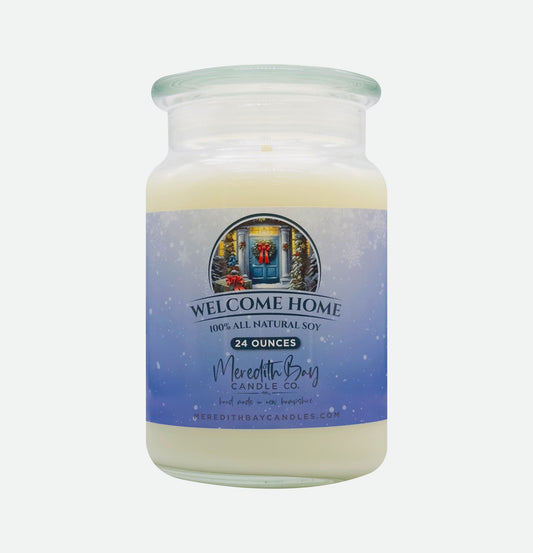 Welcome Home Soy Candle Meredith Bay Candle Co 24 Oz 