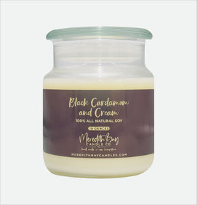 Black Cardamom & Cream Soy Candle Soy Candle Meredith Bay Candle Co 16.0 Oz 