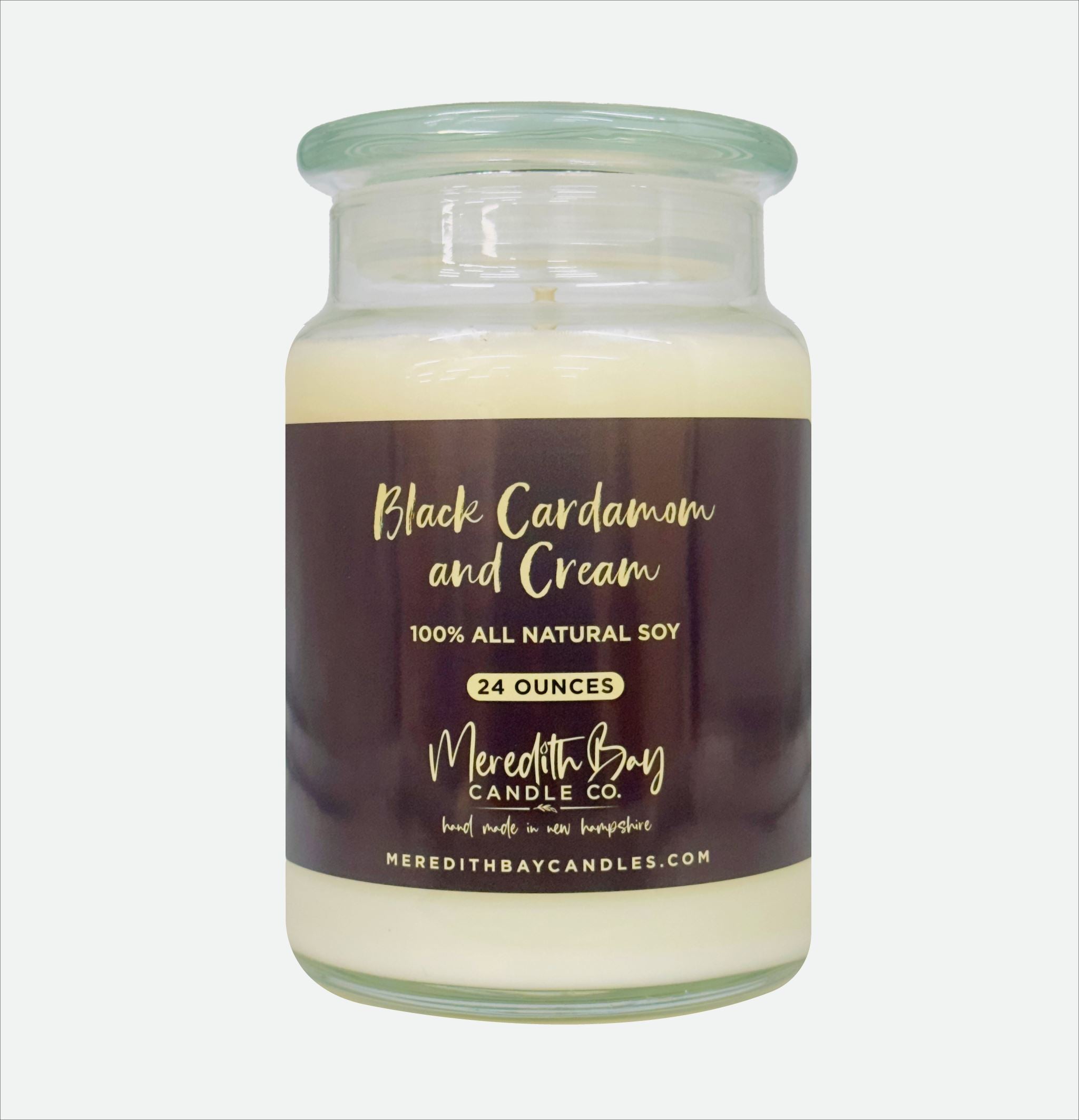 Black Cardamom & Cream Soy Candle Soy Candle Meredith Bay Candle Co 24.0 Oz 