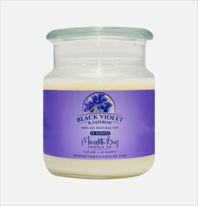 Black Violet & Saffron Soy Candle Soy Candle Meredith Bay Candle Co 16.0 Oz 