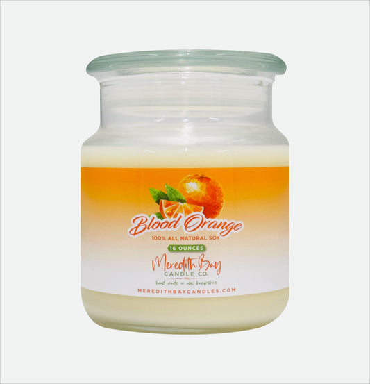 Blood Orange Soy Candle Soy Candle Meredith Bay Candle Co 16.0 Oz 