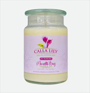 Calla Lily Soy Candle Soy Candle Meredith Bay Candle Co 24.0 Oz 