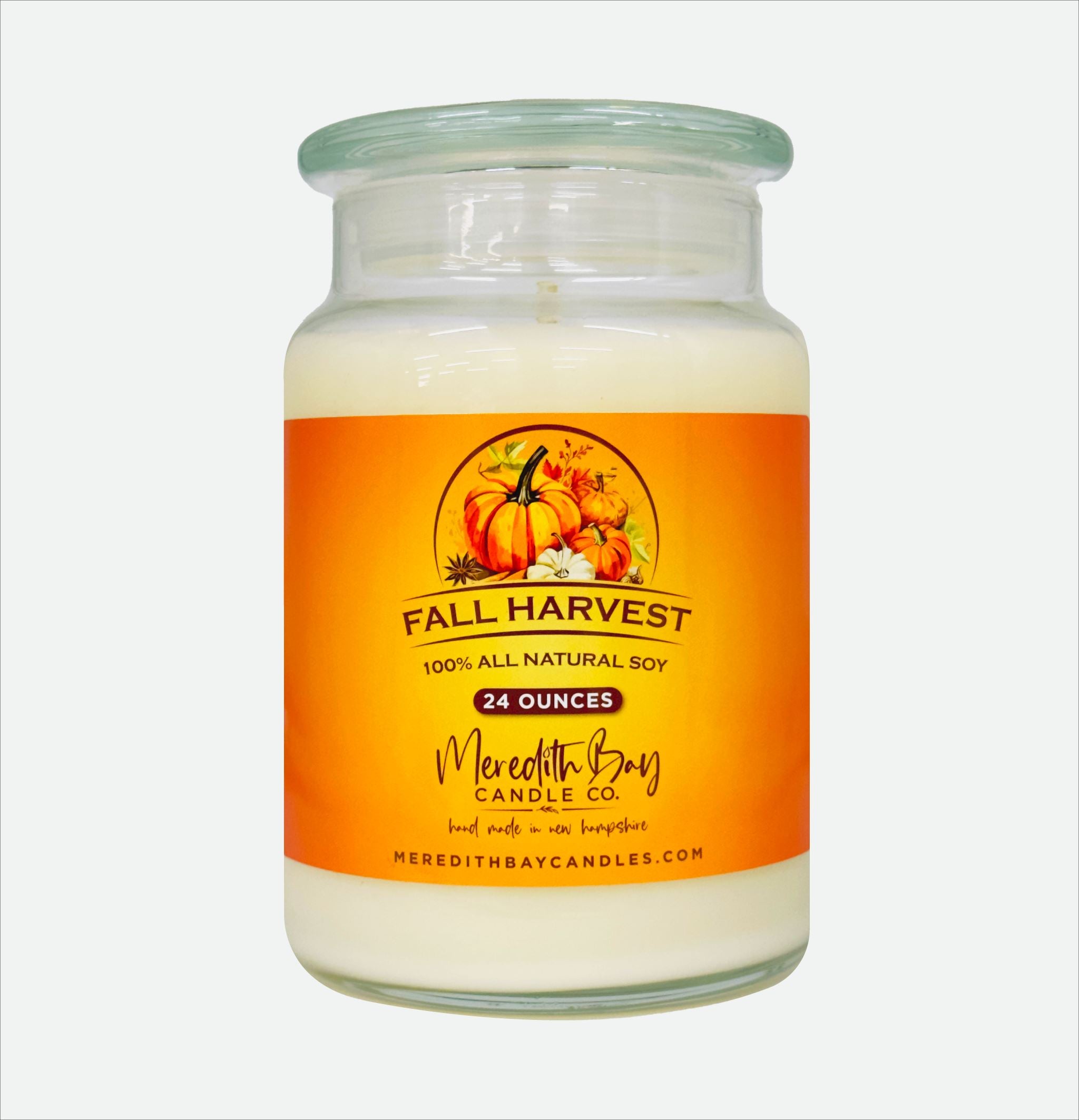 Fall Harvest Soy Candle Meredith Bay Candle Co 24 Oz 