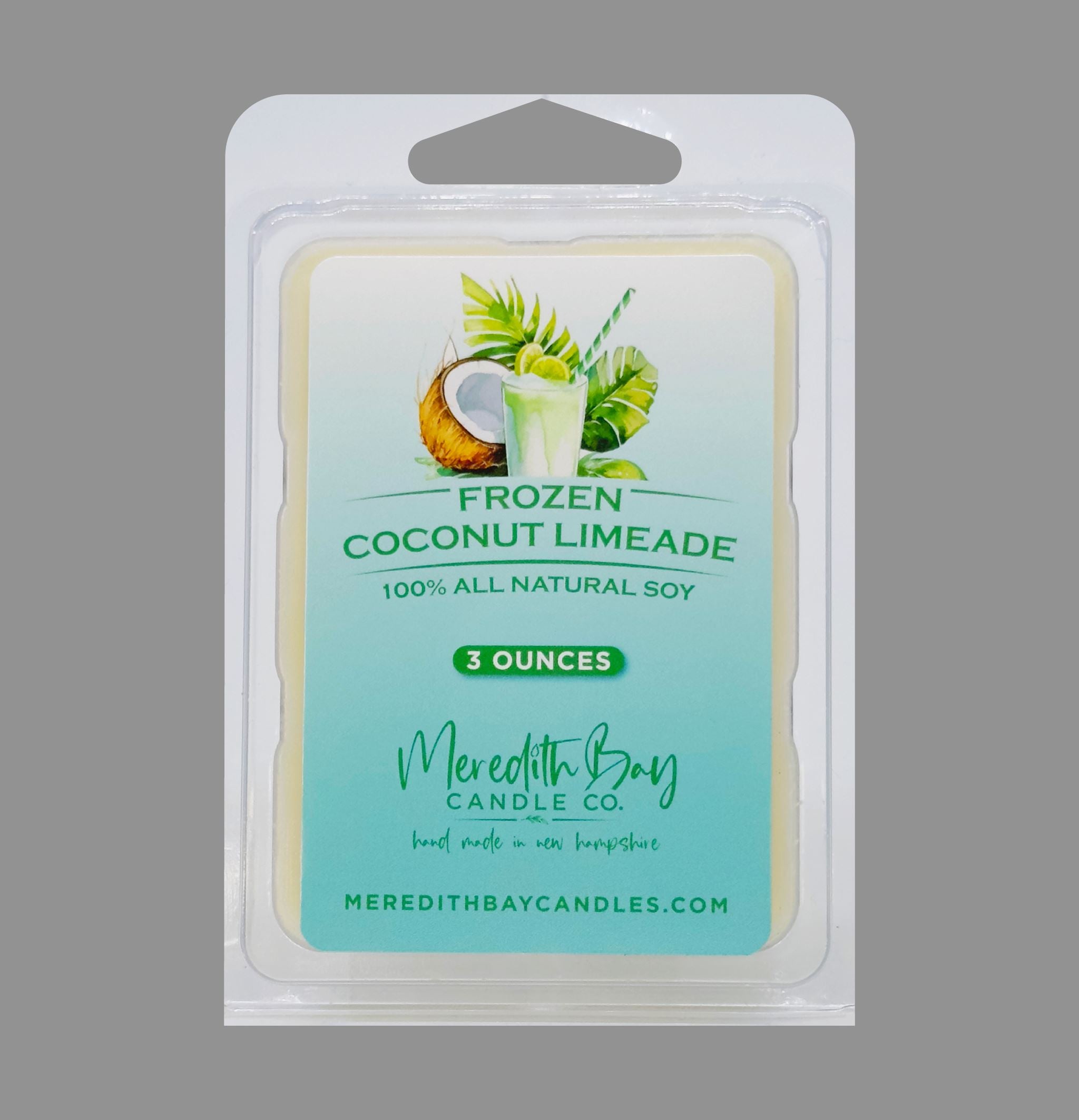 Frozen Coconut Limeade Wax Melt Meredith Bay Candle Co 